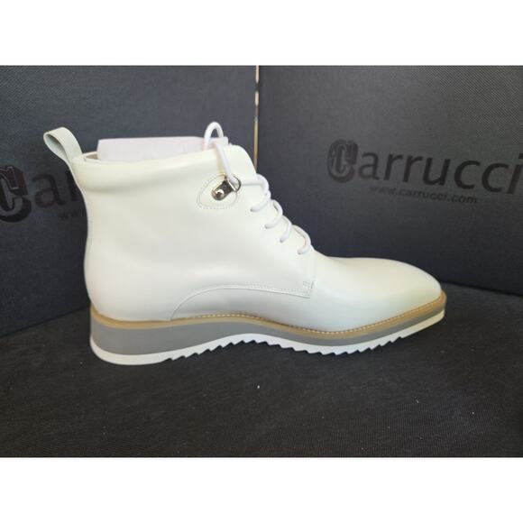 Carrucci Men’s White Leather Patterned Design Lace Up Ankle Boots Us 10 D main image 9